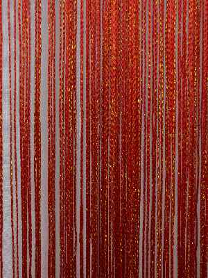 Kırmızı İp Perde - Altın Simli- Kırmızı-altın Simli