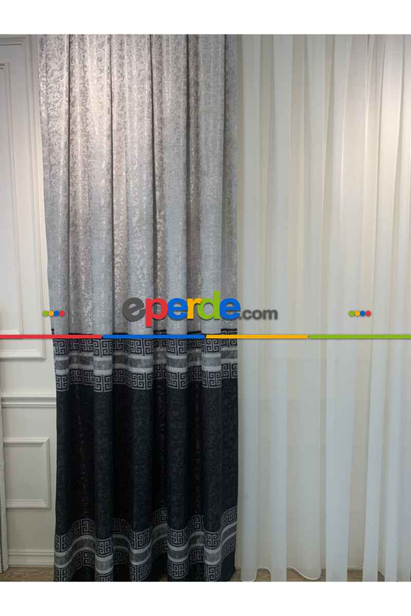 Brillant Fon Perde Sellect Moda Yeni Tasarım Siyah Renk Fon Perde