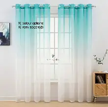 Yeşil Mint Renk Renkli Degrade Rustik Tül Perde