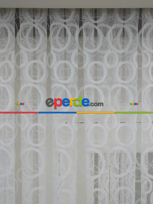 Spor Desen Fransız Dantel Tül Perde & Kruvaze Perde- Ekru