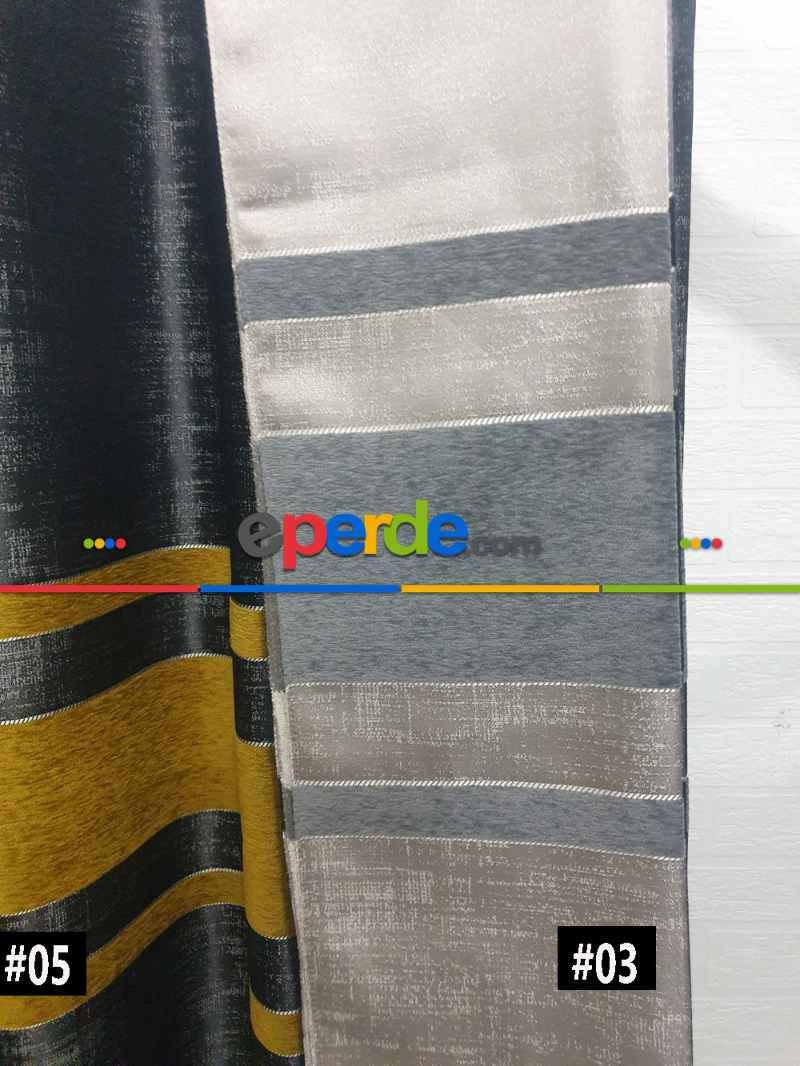 Geniş Enli Jakarlı Dokuma Salon Yatak Odası Lüks Perdeler 5 Renk Seçenekli