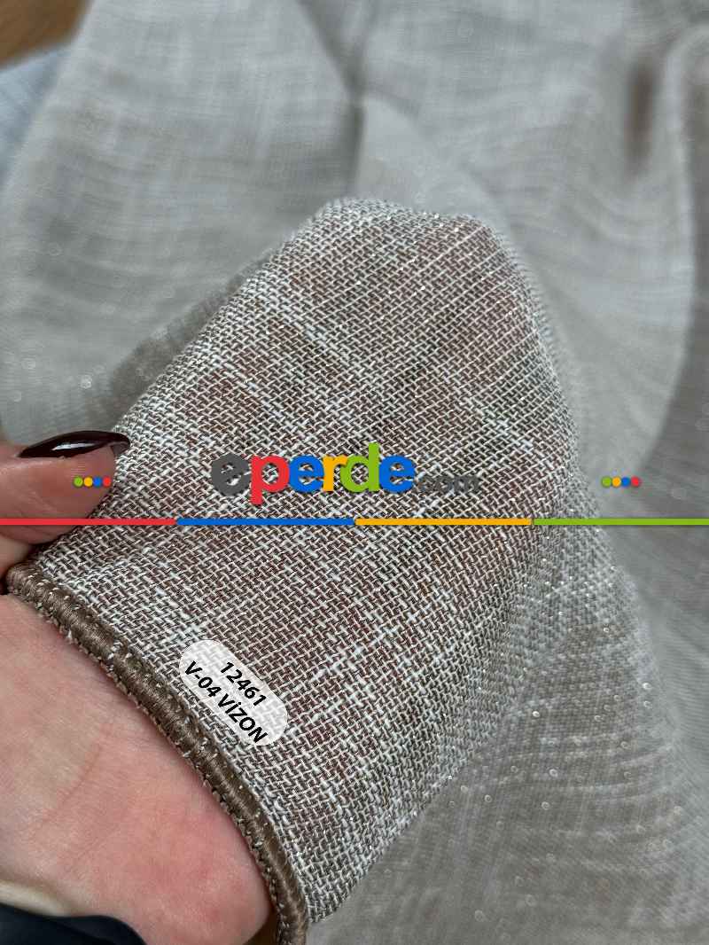 Simli Özel İplik Doğal Doku Düz Tül Perde - Özel Dokuma Ağır Gramajlı Premium