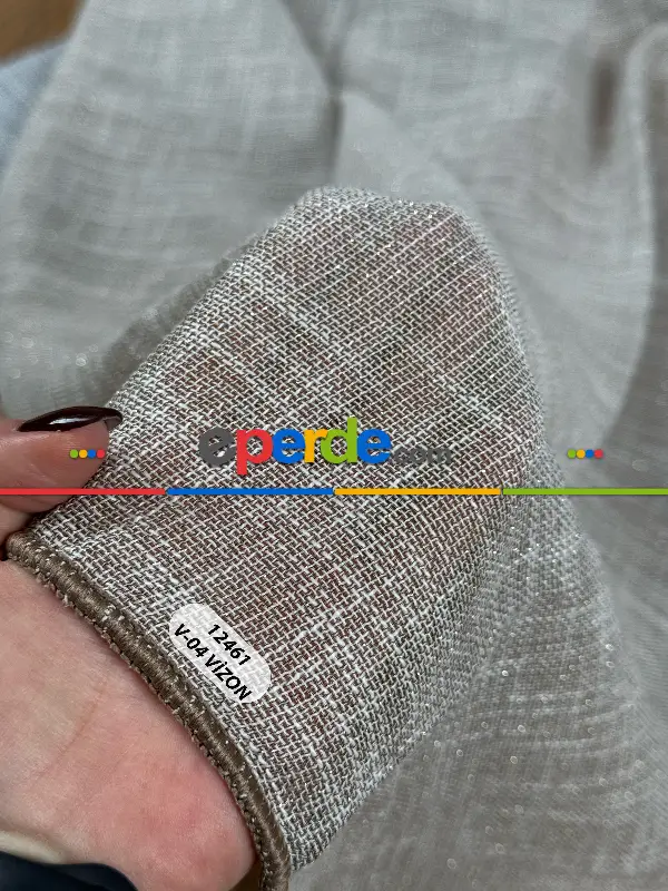 Simli Özel İplik Doğal Doku Düz Tül Perde - Özel Dokuma Ağır Gramajlı Premium