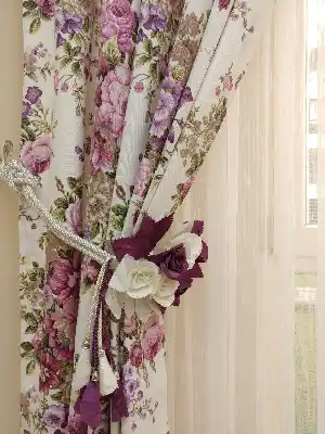 Perde Fon Bağı - Braçol - Mor - Krem Rengi- Krem Açık-Mor Patlıcan Moru