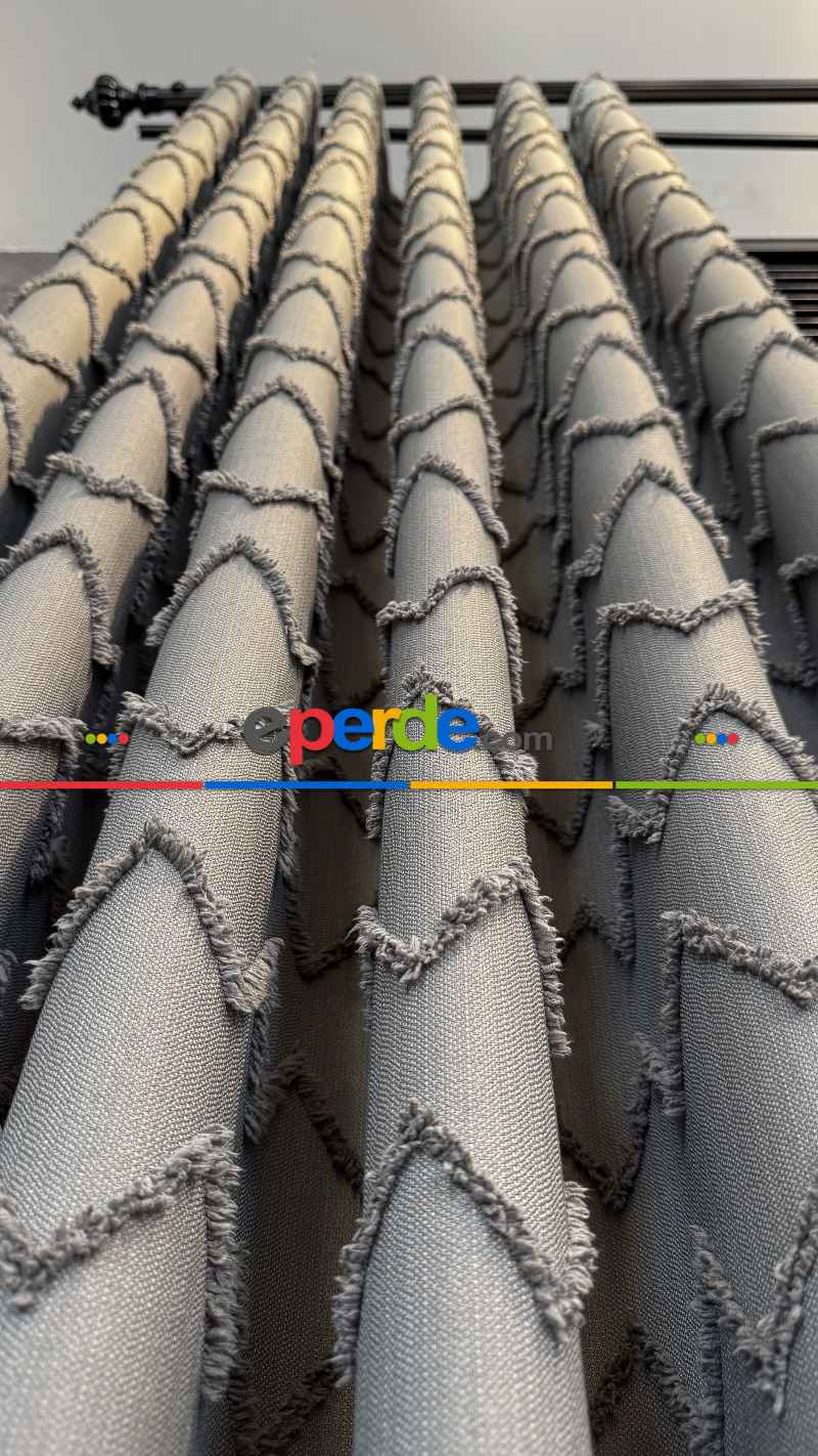 Gri Jakar Dokuma Fon Perde