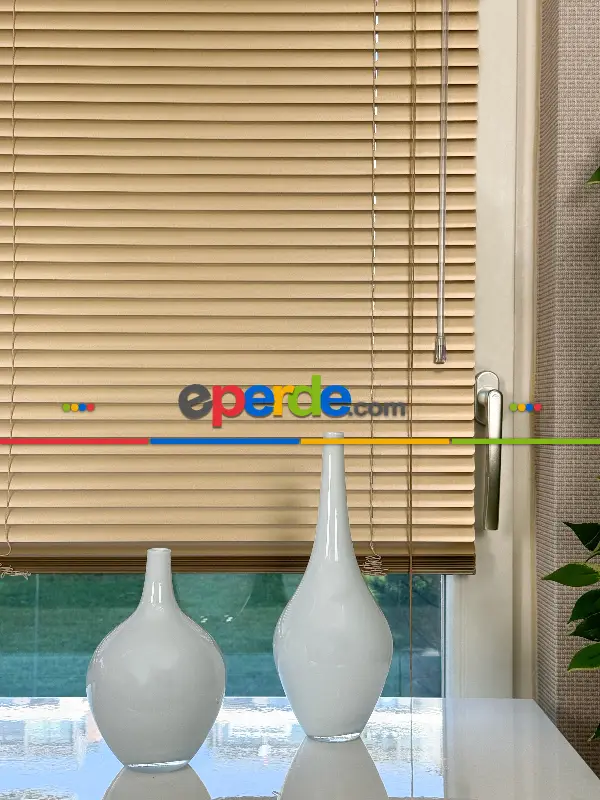 Metalik Altın Alüminyum Jaluzi Perde - 25mm