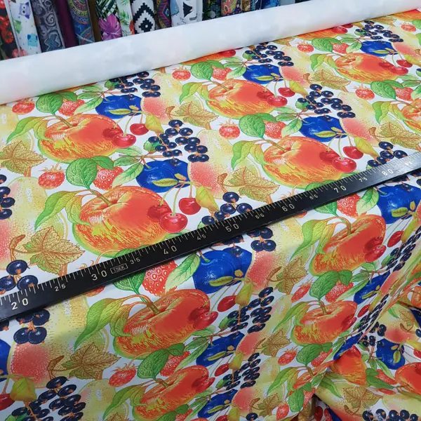 Meyve Desenli Fon Perde Evm555 Kumaşı Kalındır Duck Bezi Değildir- Siyah-Lacivert-Yeşil-Kırmızı-Sarı-Beyaz-Turuncu