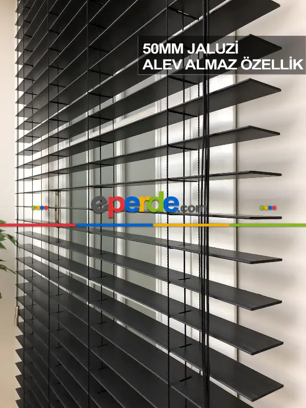 Mutfak Ahşap Jaluzi Perde- Antrasit