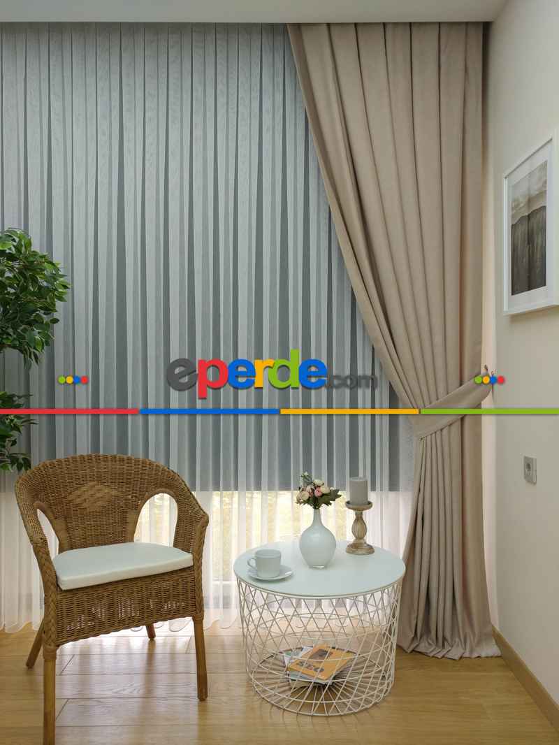 Soft Bej Krem Fon Perde (180)-