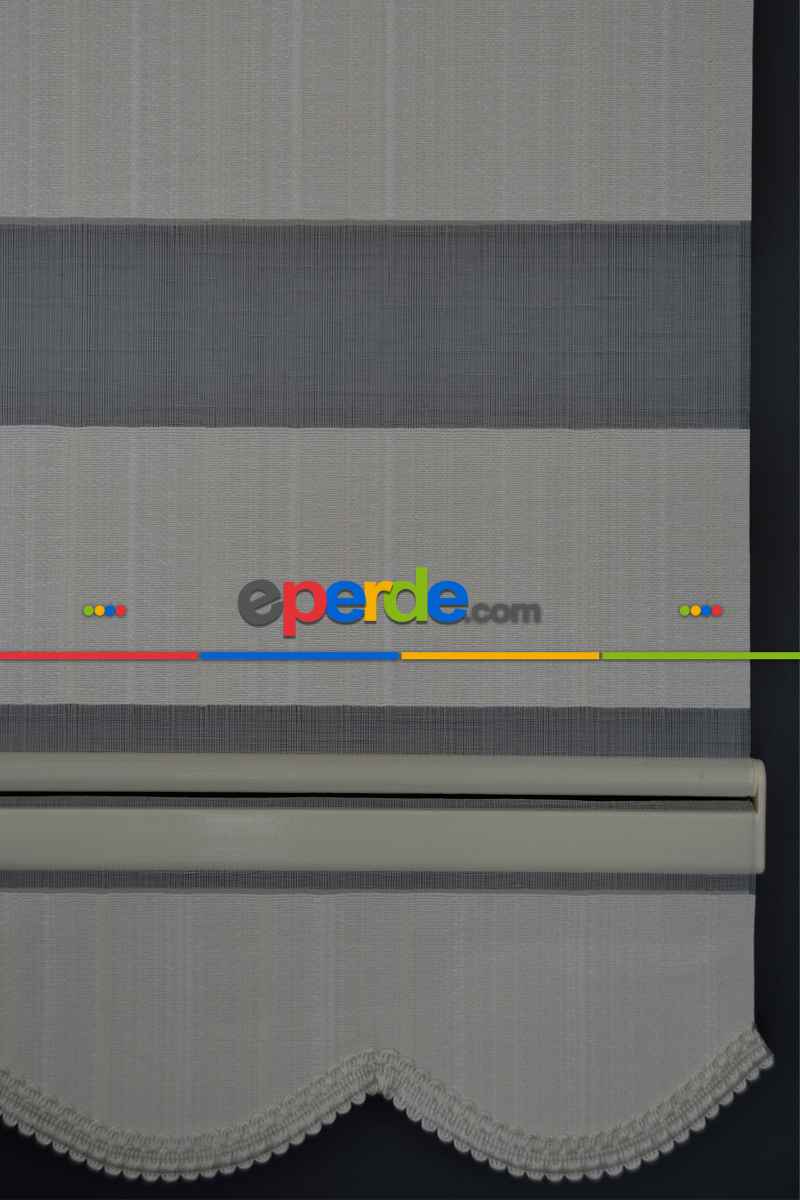 Halim Perdesan Jk-281 Ekru & Beyaz Renk Etekli Veya Eteksiz Zebra Stor Perde