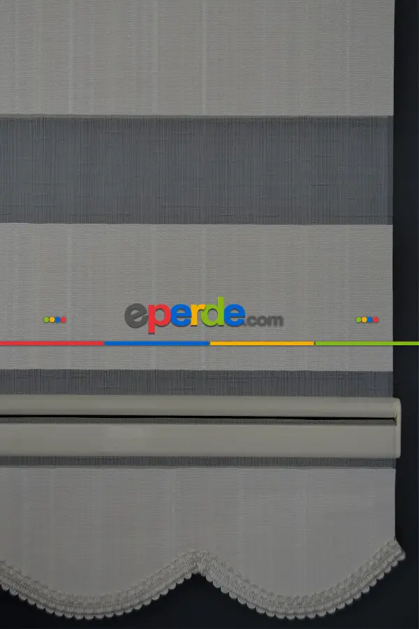 Halim Perdesan Jk-281 Ekru & Beyaz Renk Etekli Veya Eteksiz Zebra Stor Perde