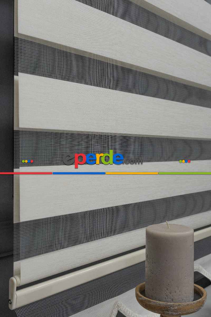 Mutfak- Yüksek Kaliteli Düz Bambu Krem Zebra Perde Krem