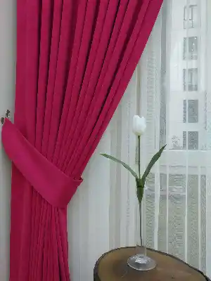 Fuşya Düz Sade Fon Perde (  Dökümlü Fon )- Fuşya