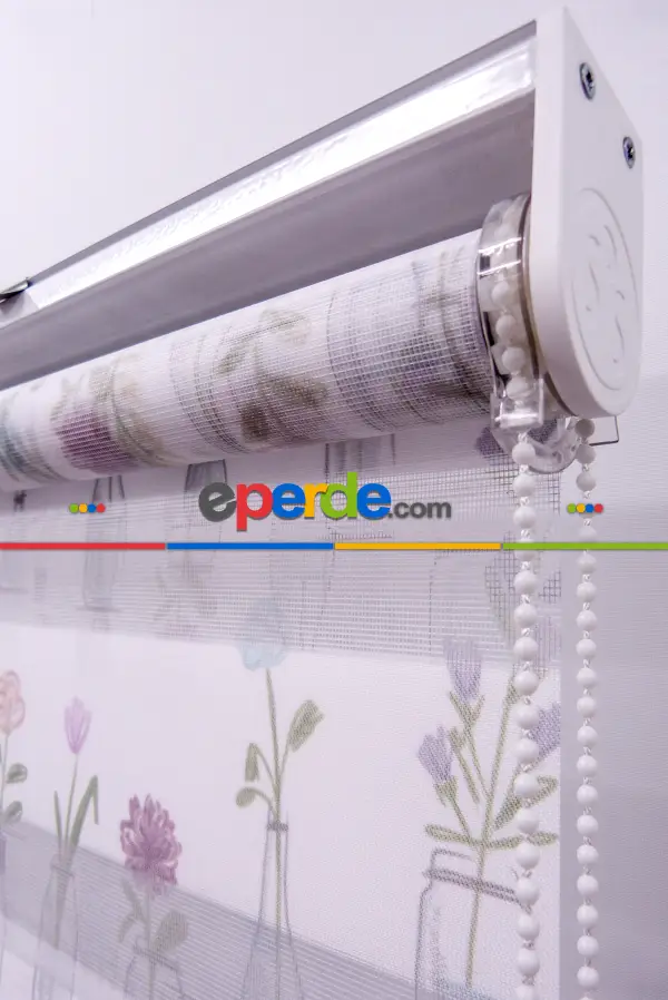 Mutfak Zebra Perde Desenli- Lila Açık Lila