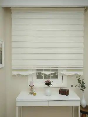 Zebra Perde - Düz Kalın Dokuma Zebra Eco- Krem Açık-Ekru