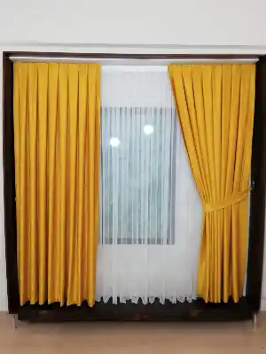 Salon Fon - Soft Sarı Fon Perde- Sarı