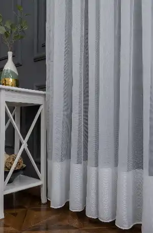 Etek Bantlı Dökümlü Ütü İstemeyen Tül - İtinalı Dikiş Garantisi - Kurşunlu Tül