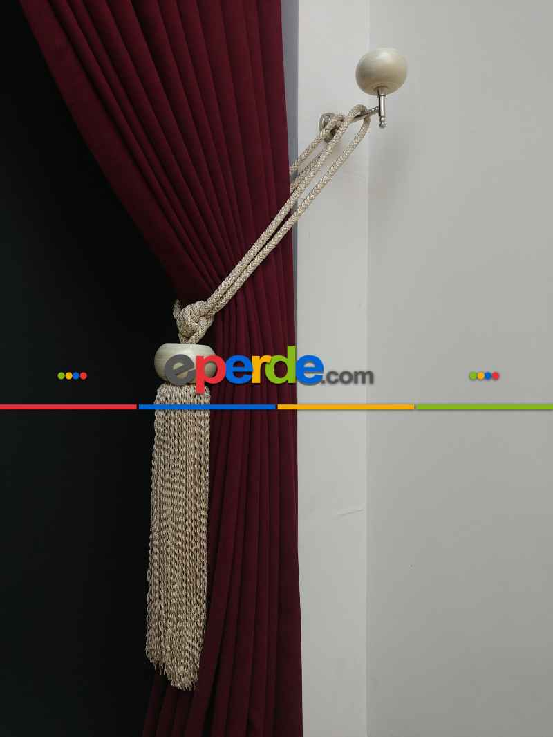 Düz Renk Dökümlü Fon Perde (180)- Bordo