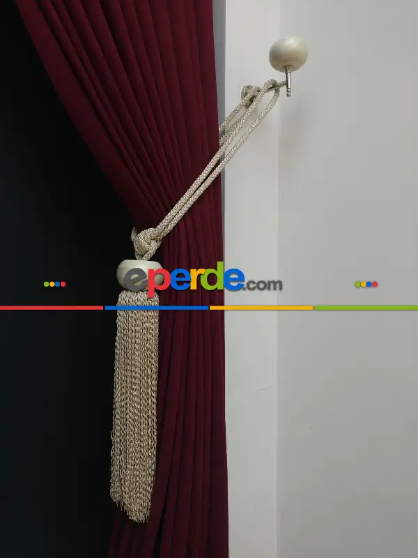 Düz Renk Dökümlü Fon Perde (180)- Bordo