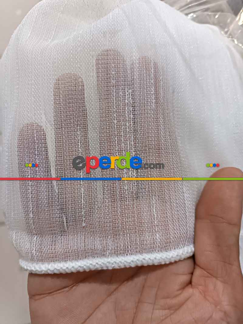 Mutfak Tül Perde - Mutfak Perdesi- Krem Açık