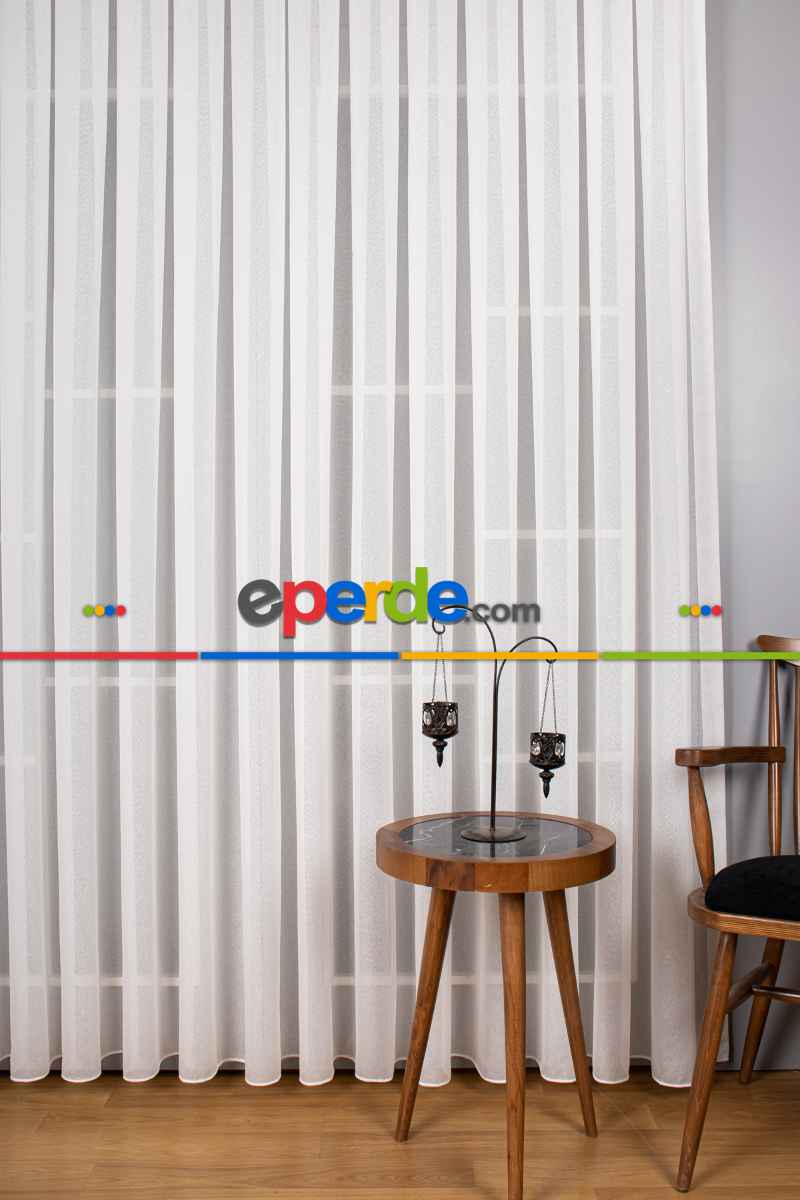 Buzlu Zemin Düz Tül- Ekru - Kurşunlu Tül