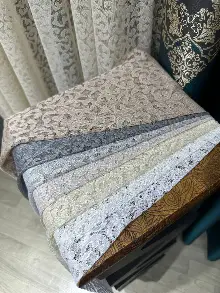 Kaşmir Örme, Tül Perde Tek Kanat - Bej