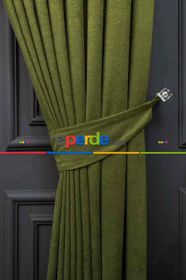 Bebek Odası - Çimen Yeşili Düz Fon Perde 852