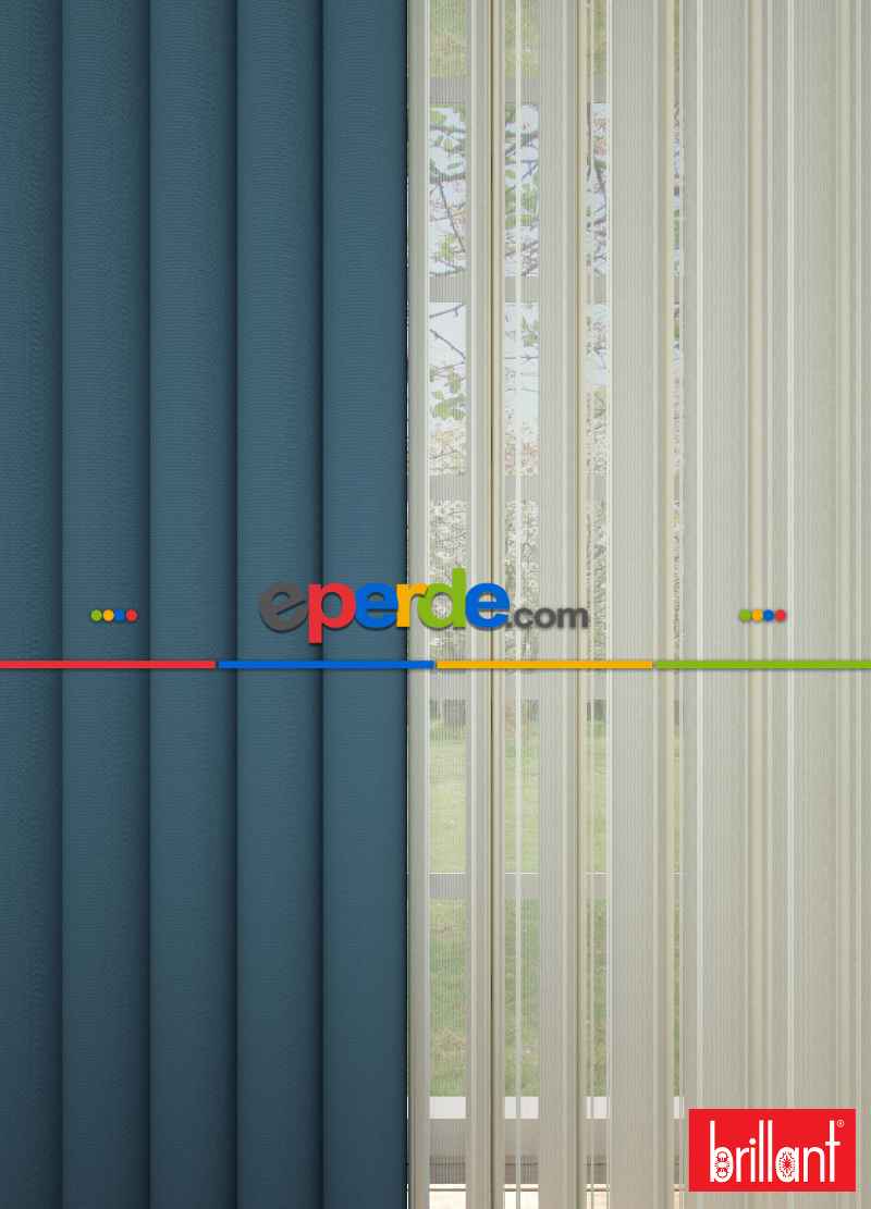 Brillant Akıllı Tül Perde Mavi Renkli Tül Dikey Zebra Perde Düz 1. Kalite