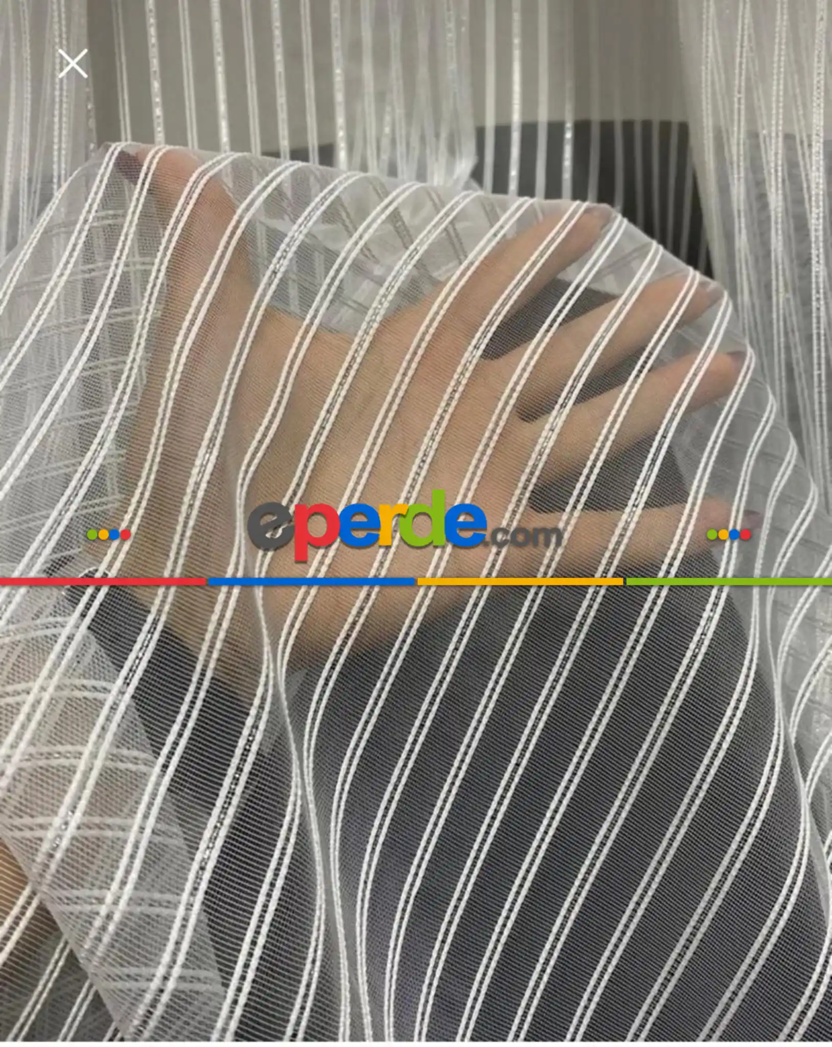 Simli Çizgili Makarna Tül Perde 2023 Trend Ürün Kampanya