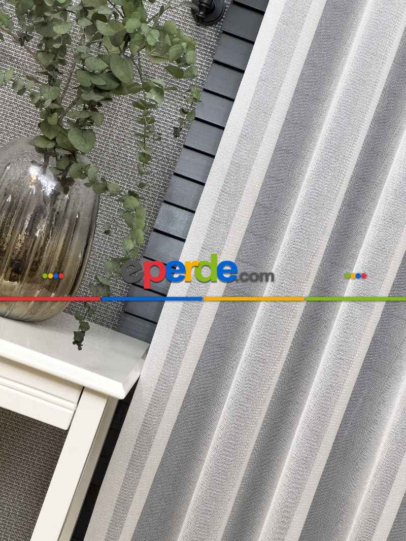 Ekru Düz Tül Perde Premium Serisi