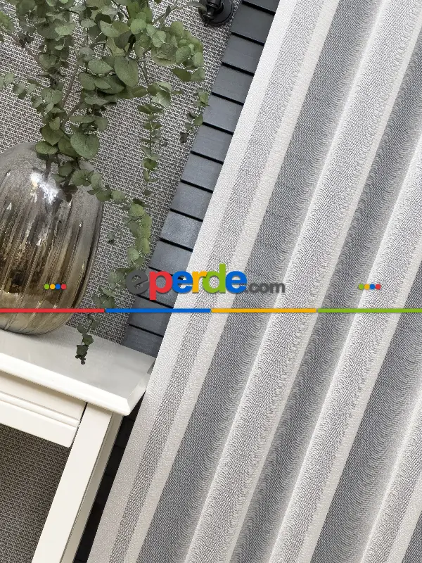 Ekru Düz Tül Perde Premium Serisi