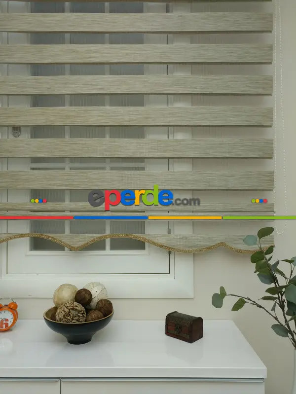 Salon Zebra Perde - Zebra Perde -bambu Zebra (eco Serisi )- Açık Vizon