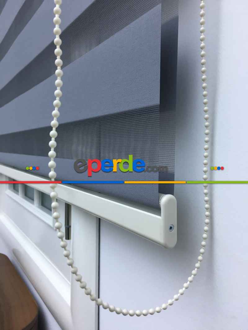 Zebra Perde - Düz Zebra Perde- Füme