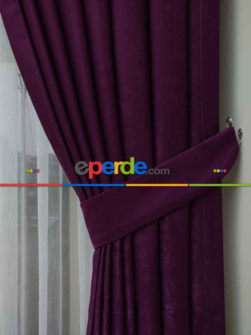 Soft Vişne Rengi Fon Perde Geniş En (285)- Vişne