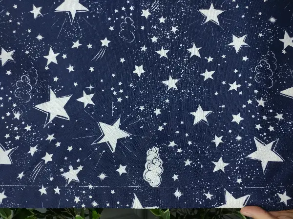 Lacivert Yıldız Desenli Fon Perde Evm639 Kumaşı Kalındır Duck Bezi Değildir- Lacivert-Beyaz