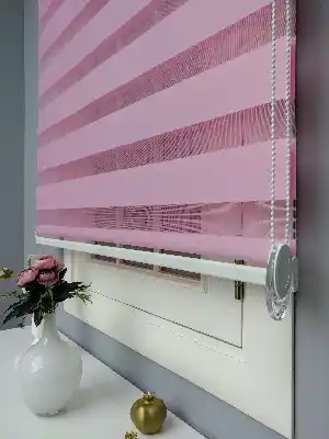 Oturma Odası - Pembe Zebra Perde - Düz Zebra Perde
