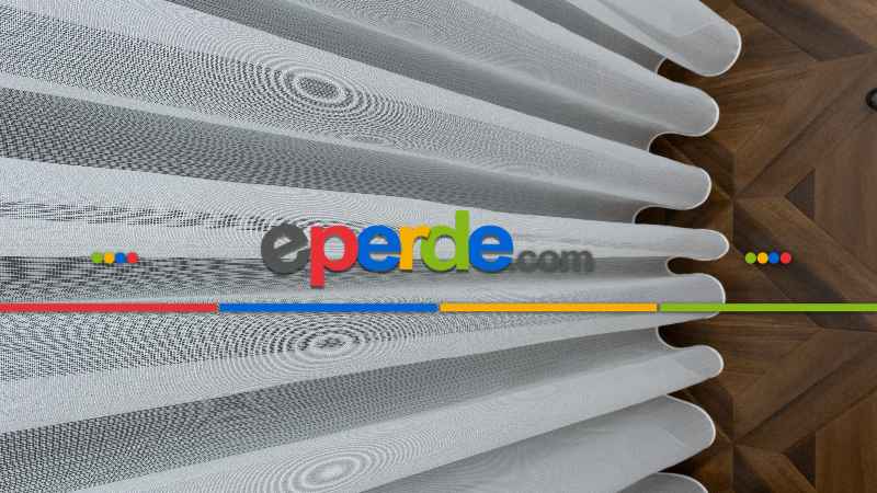 Çizgili Düz Tül Perde Ütü İstemez- Ekru - Kurşunlu Tül