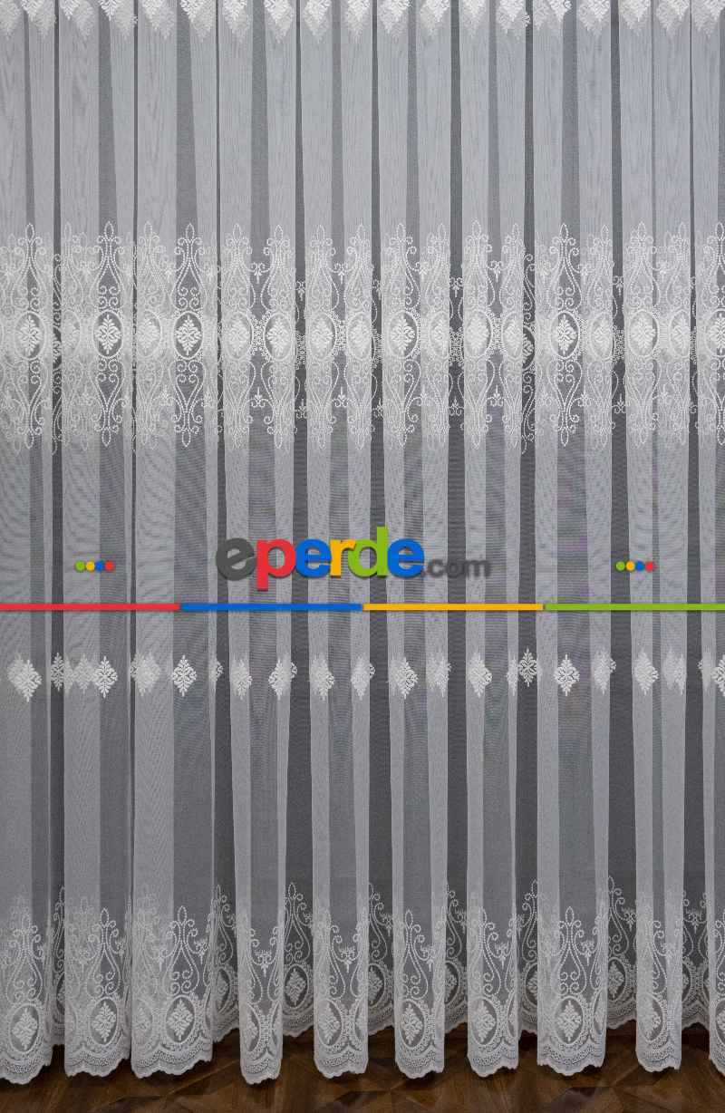 Yatak Odası - Brillant Tül Salon Damask Desen Tarz Moda Yeni Nakış İşlemeli Tül