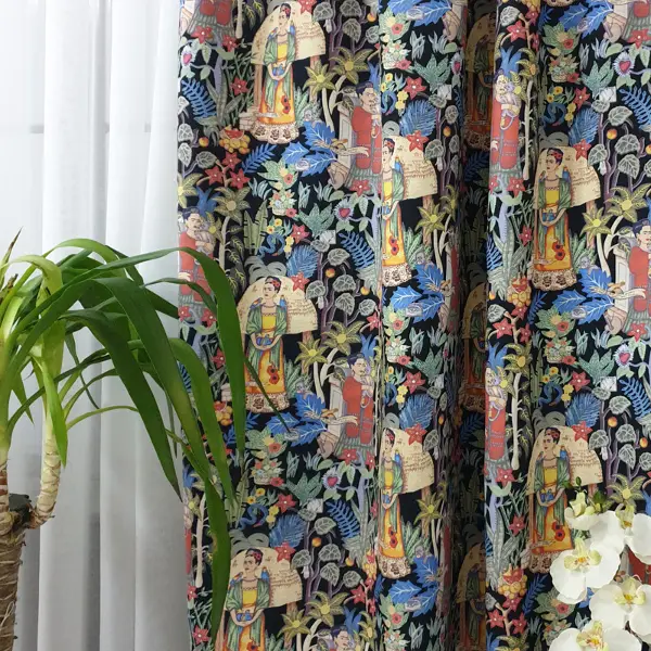 Popart Desenli Fon Perde Evmpopart4 Kumaşı Kalındır Duck Bezi Değildir- Çok Renkli 2