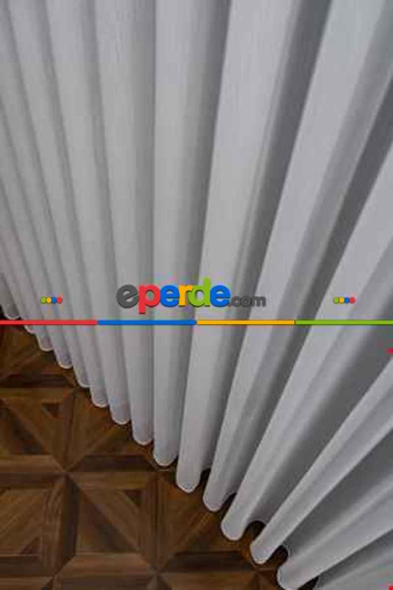 Mutfak Tül Çizgili Düz Modern Tül Perde Kurşunlu - Ütü İstemez 1.sınıf Kalite Kar600