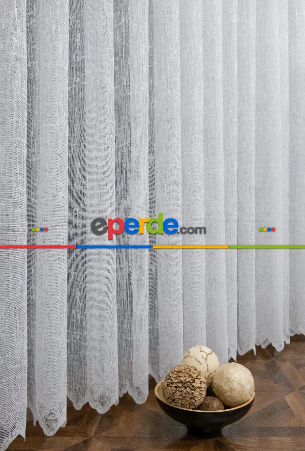 Taç Pırlanta Örme Tül Ekru