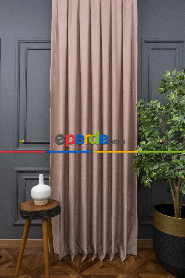 Düzrenk Kadifemsi Fon Perde Geniş En 285 Cm 120cm X 265cm 