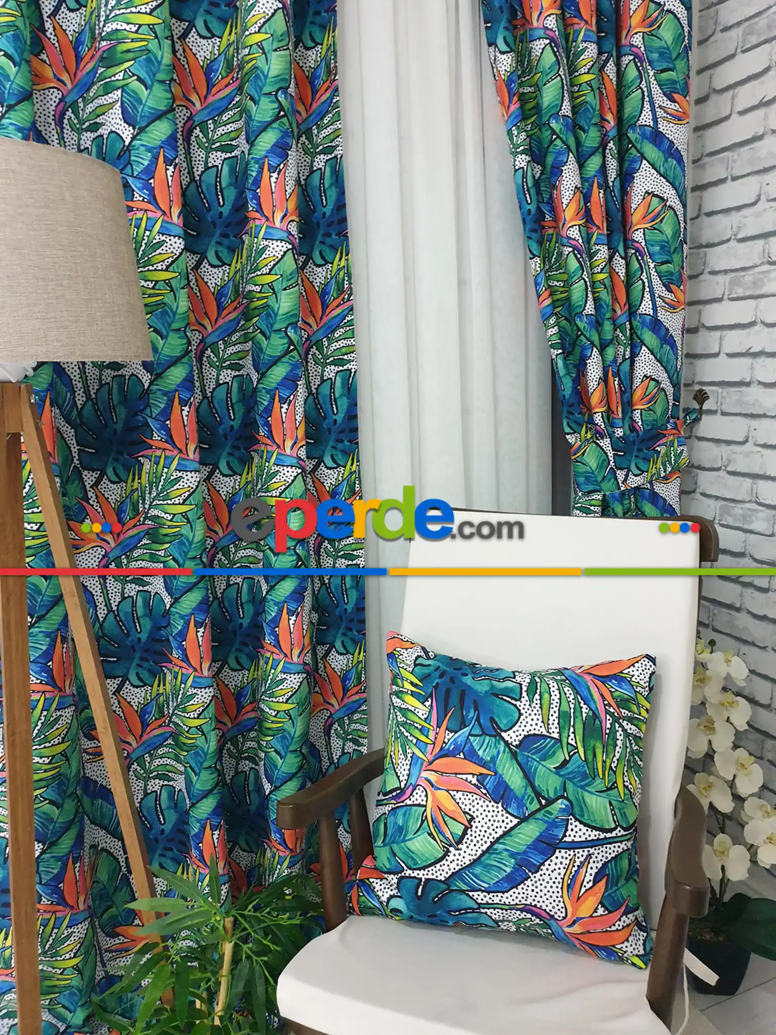 Mutfak Fon Perde Baskılı- Siyah