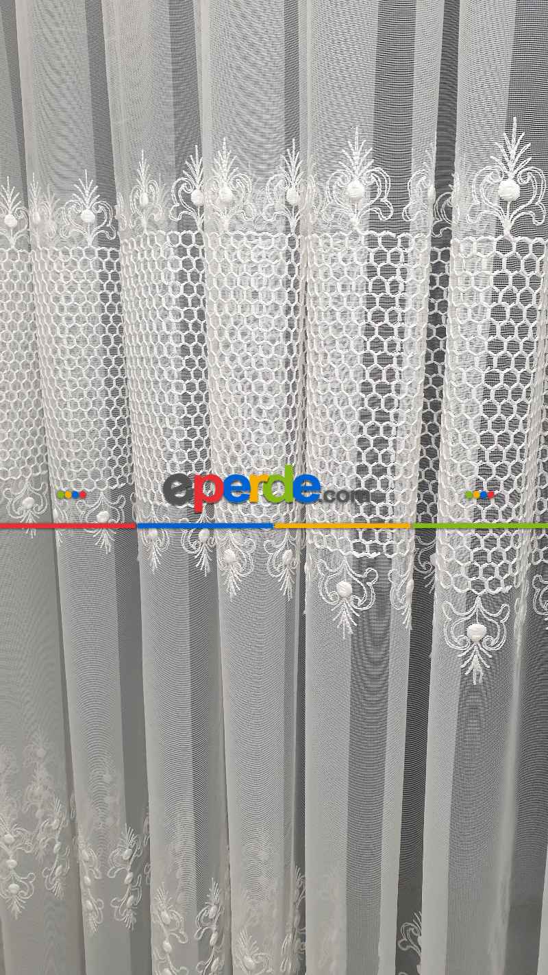 Yatak Odası - Bambu Petek İşleme Ütü İstemez Kırışmaz Tül