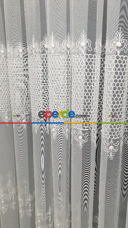 Bambu Petek İşleme Ütü İstemez Kırışmaz Tül