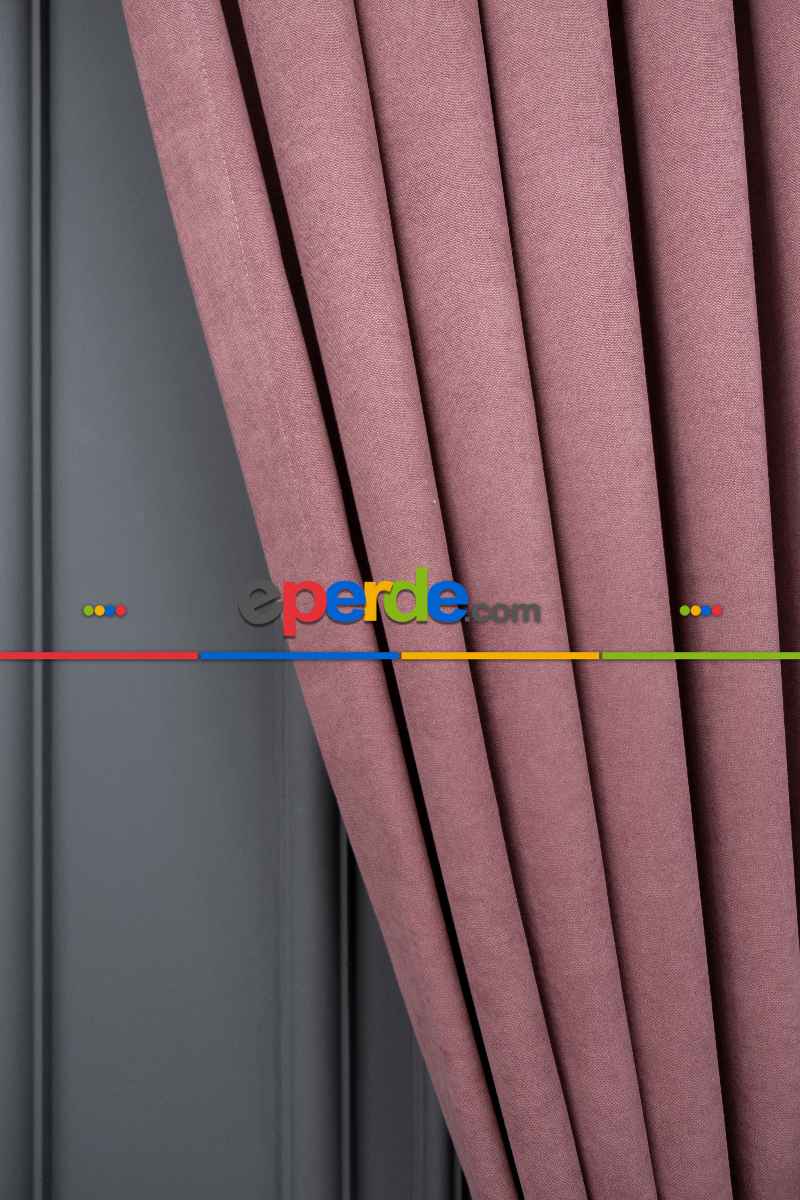 Gül Kurusu Düz Fon Perde En Dökümlü Fon Perde