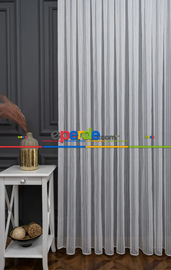 Çizgili Simli Trend Tül 1.kalite (dikim Ücreti Fiyata Dahildir.)