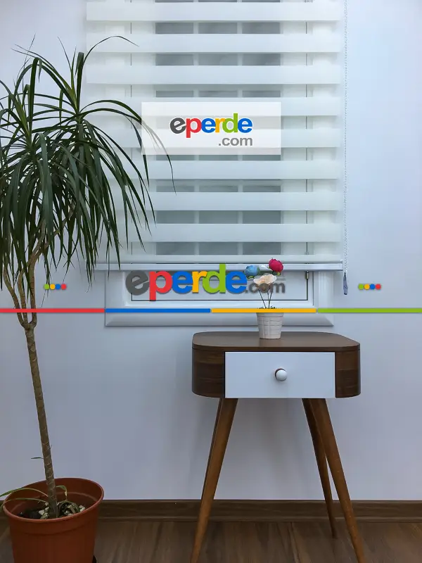 Yatak Odası - Zebra Perde - Düz Zebra Perde- Krem Açık