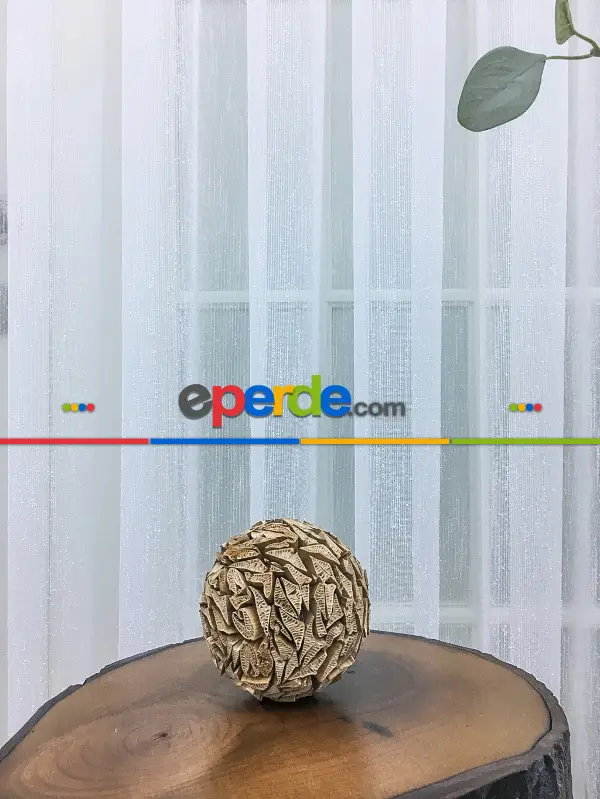 Ütü Gerektirmeyen Dertsiz Keten Şantuk Düz Tül Perde 2025 Premıum++ Ekru - Kurşunlu Tül