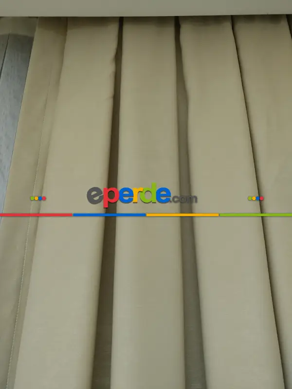 Soft Bej Fon Perde Geniş En (285)- Bej